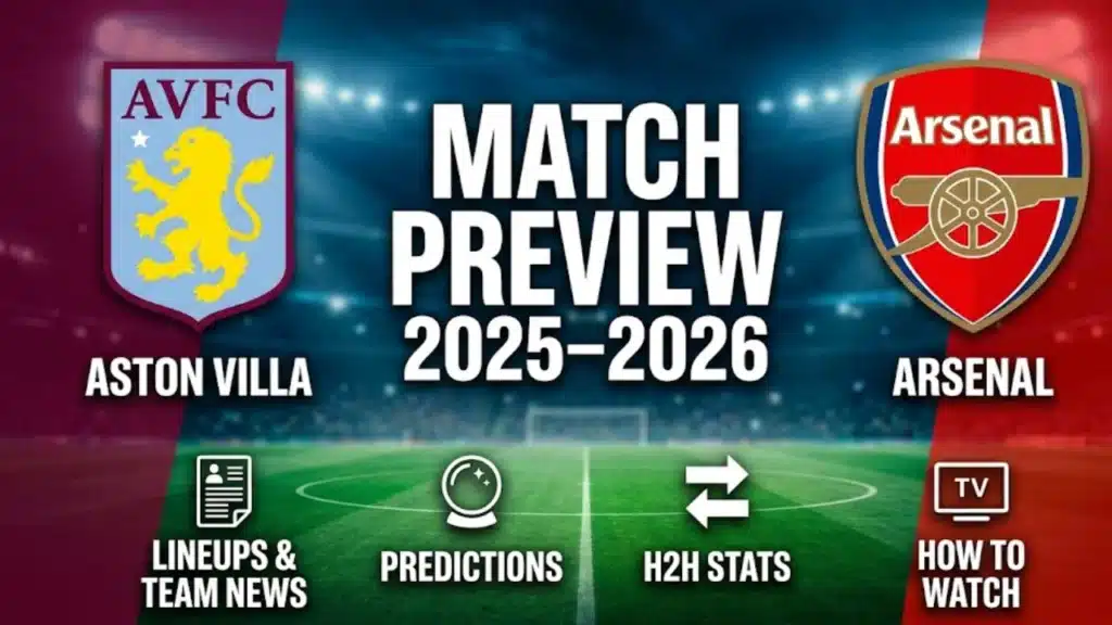 Aston Villa vs Arsenal Match Preview 2025–2026: Lineups, Team News, Predictions, H2H, and How to Watch 3 aston-villa-vs-arsenal-match-preview-2025-2026-lineups-team-news-predictions-H2H-and-how-to-watch