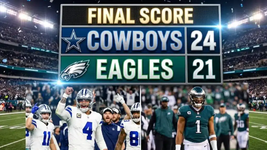 Cowboys vs Eagles: Score, Highlights, Recap & Key Moments 4 final score cowboys 24 eagles 21